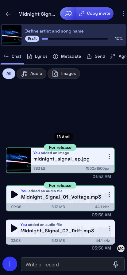 Project collaboration on mobile