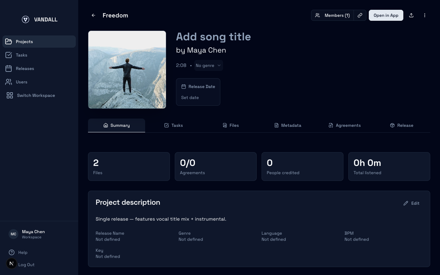 Project summary with completion signals